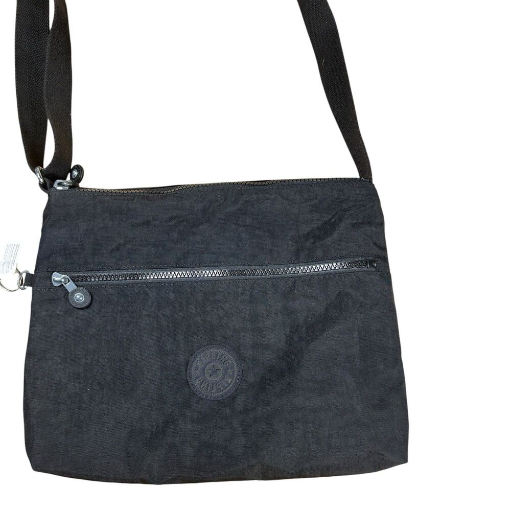 Kipling Davina Black Nylon Crossbody Shoulder Bag EUC 12.5" Monkey - Picture 8 of 9